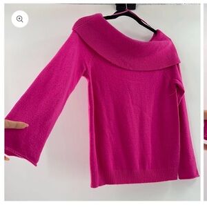 Anthropologie Vibrant Pink Cowl Neck Sweater💝